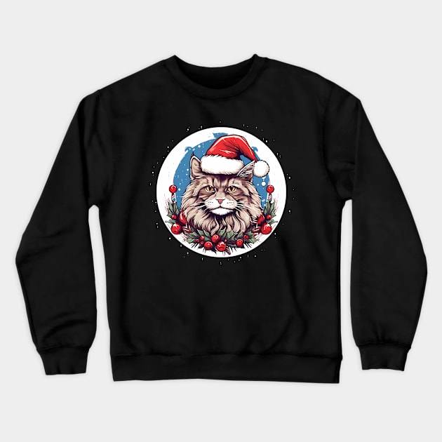 Maine Coon Cat Xmas, Love Cats Crewneck Sweatshirt by dukito